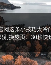 爱游戏官网这条小技巧太冷门，却能立刻识别换皮页：30秒快速避坑