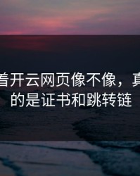 别只盯着开云网页像不像，真正要看的是证书和跳转链