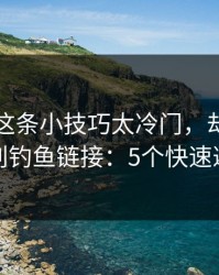 爱游戏这条小技巧太冷门，却能立刻识别钓鱼链接：5个快速避坑